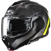 Image of HJC F100 Carbon Stan Yellow MC3H Motorcycle Helmet