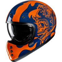 Image of HJC V60 Flame MC27 Blue Orange Motorcycle Helmet