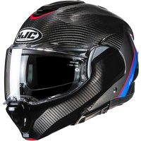 Image of HJC F100 Carbon Stan White Blue Red MC21 Motorcycle Helmet
