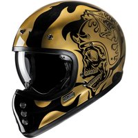 Image of HJC V60 Flame MC9 Gold Motorcycle Helmet