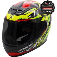 Image of Axor Rage Full Face Helmet - Python Red Yellow Black Gloss