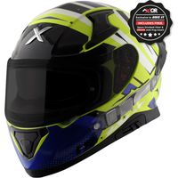 Image of Axor Apex Full Face Helmet - Hex-2 Neon Yellow Blue Gloss