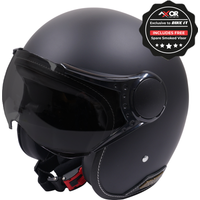 Image of Axor Helmet Jet Open Face - Matt Black / Black