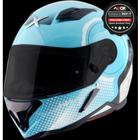 Image of Axor Hunter SH890 Full Face Helmet - Spear Blue White Gloss