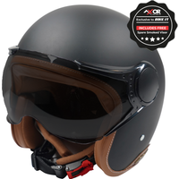Axor Helmet Jet Open Face - Matt Black / Brown