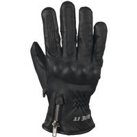 Image of Bike It AMP Road Leather Motorcycle Gloves Black