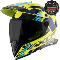 Image of Axor X-Cross Adventure Helmet - Neon Yellow/Blue Gloss