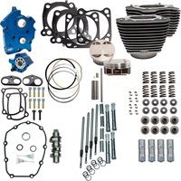 Image of 310-1101C - S&S Cycle 128" Power Package For Harley Davidson FLHFB 1868 ABS 2023 - Black/Highlighted Fins
