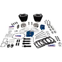 Image of 310-1394 - S&S Cycle 129" Power Package Engine Performance Kit For Harley Davidson FLDE 1750 ABS 2018-2020 - Black/Non-Highlighted Fins
