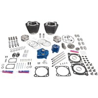 310-1390 - S&S Cycle 132" Power Package Engine Performance Kit For Harley Davidson FLDE 1750 ABS 2018-2020 - Black/Highlighted Fins