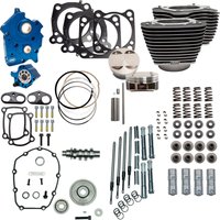 Image of 310-1102C - S&S Cycle 128" Power Package For Harley Davidson FLHFB 1868 ABS 2023 - Black/Highlighted Fins
