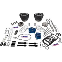 Image of 310-1395 - S&S Cycle 129" Power Package Engine Performance Kit For Harley Davidson FLDE 1750 ABS 2018-2020 - Black/Highlighted Fins