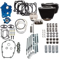 Image of 310-1105C - S&S Cycle 128" Power Package For Harley Davidson FLDE 1750 ABS 2018-2020 - Black/Non-Highlighted Fins