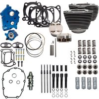 Image of 310-1054C - S&S Cycle 124" Power Package For Harley Davidson FLHFB 1868 ABS 2023 - Black/Highlighted Fins