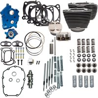Image of 310-1050C - S&S Cycle 124" Power Package For Harley Davidson FLHFB 1868 ABS 2023 - Black/Highlighted Fins