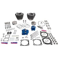 Image of 310-1401 - S&S Cycle 132" Power Package Engine Performance Kit For Harley Davidson FLHFB 1868 ABS 2023 - Black/Highlighted Fins