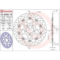 Image of 78B40878 - Brembo Oro Prime Line Floating Brake Disc For Ducati Diavel 1200 ABS 2011-2018 Front