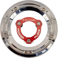 Image of TM-0051-CH-RD - Trask Derby Cover & Power Plate Kit For Harley Davidson FLH 1868 ABS 2021 - Chrome/Red