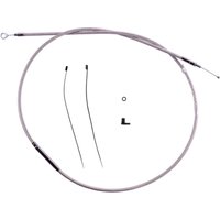 5210-68 - Magnum Shielding Redesigned Polished Stainless Clutch Cable For Harley Davidson FLHS 1340 1987-1988 174.5 cm (68-11/16") - Silver