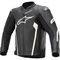 Image of Alpinestars Faster V2 Leather Jacket Black White