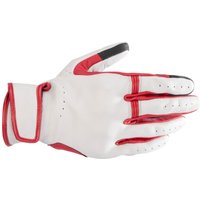 Image of Alpinestars Dyno Leather Gloves Ecru Ruby Red