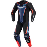 Image of Alpinestars GP Force V2 Leather Suit 1PC Black Blue Red Fluo
