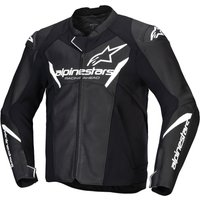 Image of Alpinestars Faster V3 Leather Jacket Black White