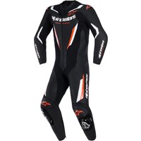 Image of Alpinestars GP Force V2 Leather Suit 1PC Black White Red Fluo