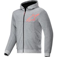 Image of Alpinestars Chrome V2 Sport Hoodie Grey Heather Red Fluo