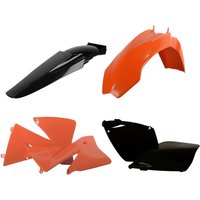 Image of 90101 - Polisport Standard Plastics Kit For KTM EXC125 2001-2002 - Black/Orange