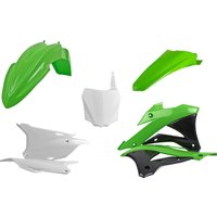 Image of 90696 - Polisport Plastics Kit For Kawasaki KX100 2014-2021- OEM Black/Green/White