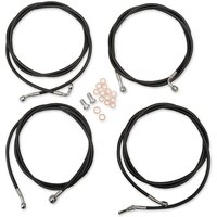LA-8054KT-13B - LA Choppers Standard Black Vinyl Handlebar Cable/Brake Hose Kit For Harley Davidson FLHR 1750 2017-2019 30.5 cm - 35.5 cm (12" - 14") - Black