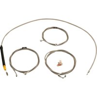 LA-8059KT-16 - LA Choppers Standard Stainless Braided Handlebar Cable/Brake Hose Kit For Harley Davidson FLHX 1923 ABS 2024-2025 38 cm - 43 cm (15" - 17") - Clear-Coated