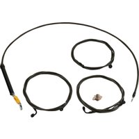 LA-8059KT-19M - LA Choppers Standard Midnight Braided Handlebar Cable/Brake Hose Kit For Harley Davidson FLHX 1923 ABS 2024-2025 45.5 cm - 51 cm (18" - 20") - Black/Clear-Coated