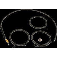 LA-8059KT-08M - LA Choppers Standard Midnight Braided Handlebar Cable/Brake Hose Kit For Harley Davidson FLHX 1923 ABS 2024-2025 Standard - Black/Clear-Coated