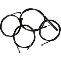 LA-8059KT2-16M - LA Choppers Complete Midnight Braided Handlebar Cable/Brake Hose Kit For Harley Davidson FLHRXS 1868 ABS 2024 38 cm - 43 cm (15" - 17") - Black/Clear-Coated