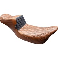 Image of LK-587DLTDV01 - LE Pera Tailwhip Daddy Long Legs Seat For Harley Davidson FLH 1868 ABS 2021 Double Diamond - Black/Brown