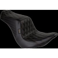 Image of LYRU-580DD-CHET - LE Pera Tailwhip Up Front Seat For Harley Davidson FLSB 1750 ABS 2018-2021 Chestnut Double Diamond Stitching - Black