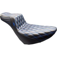 Image of LYR-580DLDD-BE01 - LE Pera Tailwhip Daddy Long Legs Seat For Harley Davidson FLSB 1750 ABS 2018-2021 Double Diamond - Black/Blue