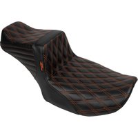 Image of LV-587DLDD-OB4 - LE Pera Tailwhip Daddy Long Legs Seat For Harley Davidson FLHX 1750 ABS 2023 Double Diamond - Black/Orange