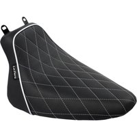 Image of LXE-007DMWTP - LE Pera Bare Bones Solo Seat For Harley Davidson FLSTC1584 2008-2011 Diamond Stitch/White Piping - Black/White