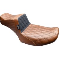 Image of LV-587DLTDV01 - LE Pera Tailwhip Daddy Long Legs Seat For Harley Davidson FLHTK 1868 ABS 2023-2024 Double Diamond - Black/Brown