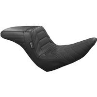 Image of LYR-590TRKPT - LE Pera Kickflip Seat For Harley Davidson FLSB 1750 ABS 2018-2021 Basketweave/Pleated/Track Pleat Stitch - Black