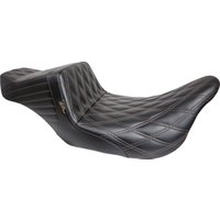 Image of LK-587DD-CHET - LE Pera Tailwhip Seat For Harley Davidson FLH 1868 ABS 2021 Brown Double Diamond - Black