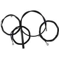 LA-8059KT2-16B - LA Choppers Complete Black Vinyl Braided Handlebar Cable/Brake Hose Kit For Harley Davidson FLHRXS 1868 ABS 2024 38 cm - 43 cm (15" - 17") - Black/Clear-Coated