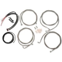 LA-8054KT2-16 - LA Choppers Handlebar Cable/Brake Hose Kit ABS For Harley Davidson FLHR 1750 2017-2019 38 cm - 43 cm (15" - 17") - Clear-Coated