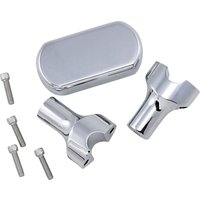 Image of LA-7442-03 - LA Choppers Solid Handlebar Riser & Top Clamp Kit For Harley Davidson FLD 1690 ABS 2015-2016 76.2 mm (3") - Chrome