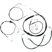 LA-8005KT-13B - LA Choppers Standard Black Vinyl Handlebar Cable/Brake Hose Kit For Harley Davidson FLHT 1584 2007 30.5 cm - 35.5 cm (12" - 14") - Black