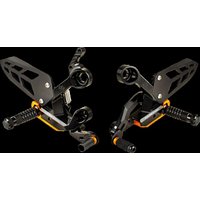 Image of VCR38GT2-KT04 - Gilles Adjustable Rearset For KTM Duke 790 ABS 2018-2024 - Black/Orange