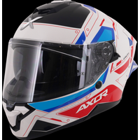 Axor Brutale Full Face Helmet With Dual Spoiler - Ryden White Red Blue